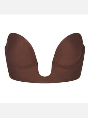 Skims Deep Plunge Strapless Bra In Cocoa Size S